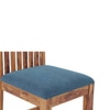 Diego Dining Chair In Teak, Fabric Midnight Indigo Blue