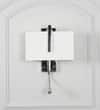 Bampton LED Downlighter Wall Light with White Cotton Shade