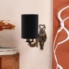 Devansh Metal Electric Wall Light in Antique Gold Colour with Black Shade Count of 1 Light
