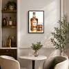 The Castle Decor Whiskey Bottle Glass Wall Art Framed Painting 20x30 Inch