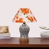 Devansh Conical Multi Cotton Shade Lamp With Wood & Mosaic Glass Base For Decoration/Office/Home/Gifting/Study For Decoration/Office/Home/Gifting/Study -(10X10X14.5) Inches -A