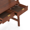 Strava Solid Wood and Cane Study and bookshelf with in Honey Finish