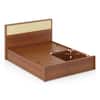 Kaarya Engineered Wood King Size Bed With Box Storage in Wheat Brown Walnut Finish