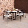 Covent Garden Mild Steel Outdoor Dining Table with Six Chairs in Grey Colour
