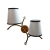 Devansh Metal Electric Wall Light in Gold Colour with White & Black Shade Count of 2 Lights