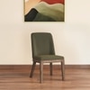 Anderson Solid Wood Single Dining Chair in Danish Walnut Finish With Deep Olive Velvet Colour