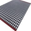 Jaipur Rugs Soft Houndstooth Wool Polyester Dhurrie Rug White 6x9 ft in Ebony and Undyed White