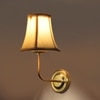 Devansh Gold Wall Mounted Lamp With Off-White Cotton Shade