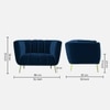 Grace Fabric Sofa (Navy Blue)