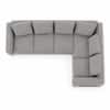 Milo Ergonomic Modular Corner Sectional Sofa 6 Seater Black Metal Legs Grey