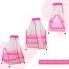 Aurora Stainless Steel Baby Cradle with Mosquito Net Florals & Stripes