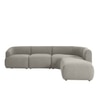 Zenliving Wood Left Aligned 3-Seater With Upholstery Non Storage Sofa In Grey Colour