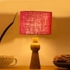 Devansh Maroon Jute Table Lamp With G Wood Natural Base -(7X18.25 Inches)-12