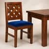 Globally Indian Arunika Solid Sheesham Wood 6 Seater Dining Table Set 6 Chairs Navy Blue