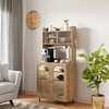 Stellar Multipurpose Storage Cabinet (Medium Size with Upper Storage, Oak)