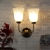 Devansh Metal Electric Wall Light in Gold Colour with White Shade Count of 2 Lights