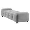 Melon Velvet 5 Feet Ottoman Bench in Grey  Color