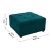 Doe Buck Tufted Storage Ottoman Bench in Mustard Teal Colour Fabric
