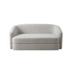 Elegantensemble Wood 2 Seater With Upholstery Non Storage Sofa In Grey Colour