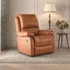 Lebowski Leatherette One Seater Manual Recliner in Tan Leatherette Colour
