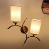 Devansh Metal Electric Wall Light in Gold Colour with off-white Shade Count of 2 Lights