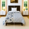 Green Floral 300 Cms Cotton Single Bed Size Comforter From Threads