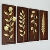 W-Oliver Abstract Metal Wall Decor in Gold Set of 4