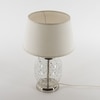 Secret Glass and Metal Table Lamp With White Cotton Shade