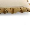 Ruffle Natural  And Khaki Knitted Cushion Cover  16X16 Inches