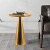 Metalsmith Designer Cone Side Table – Metal, Gold Finish