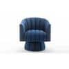 Morrow Swivel Solid Wood Round Chair in Navy Blue Colour