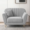 Rivo Velvet 1 Seater Sofa in Grey Color