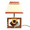 Table Lamp Handcrafted Wooden Tribal Art Bird SQ White 10"Shade (8x4x10.7)