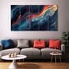 The Castle Decor Marble Abstract Art Wall Painting Wooden Framed  Painting 27x48 Inch Style 6