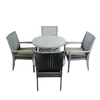 New Castle Wicker Table And Chair Set In Grey Dual Tone Finish