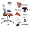 Wiwngas Mid Back Ergonomic Chair in Orange Colour