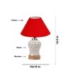 Devansh Conical Red Cotton Shade Lamp With Wood & Mosaic Glass Base For Decoration/Office/Home/Gifting/Study For Decoration/Office/Home/Gifting/Study -(10X10X14.5) Inches -A