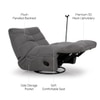 Avery One Seater Manual Fabric Recliner in Graphite Grey Colour