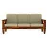 Madhavi 3+2+1 Seater Wooden Sofa (Creame Colour, Honey Finish)