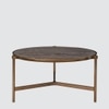 Albertoni Round Coffee Table With Ss Base In Bronze Colour