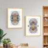 Boho Geometric Round Abstract Set of 2 Framed Posters 45x60 cm