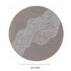 Handmade Round Wool Silk Rug Abstract Contour Taupe 10 Feet Carpet