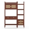 Strava Solid Wood and Cane Study and bookshelf with in Honey Finish
