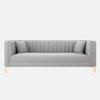 Texude Velvet 3 Seater Sofa in Grey Colour