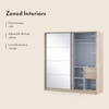 Loretta Sliding Door Wardrobe With Mirror in Sonoma Oak Finish