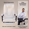 Kepler Brooks Italia Premium Leatherette Office Desk Chair in Off White Colour