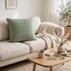 Cairo Pistachio Green Cotton Knitted Decorative Cushion Cover 16 x 16 Inches