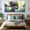 The Castle Decor Abstract Art Wall Painting Wooden Framed 27x48 Inch (Style 4)