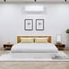 Hexa Engineered Wood Modern King Bed With Headboard Without Storage In Frosty White And Giant Wood