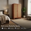 Takai Solid Wood 2 Door Wardrobe In Red Cedar Finish